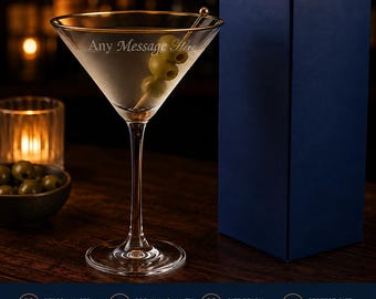 Personalised Engraved Gold Rim Enoteca Martini Glass With Gift Box | Custom Martini Glasses, Birthday Gifts For Her Women, Cocktail Gifts