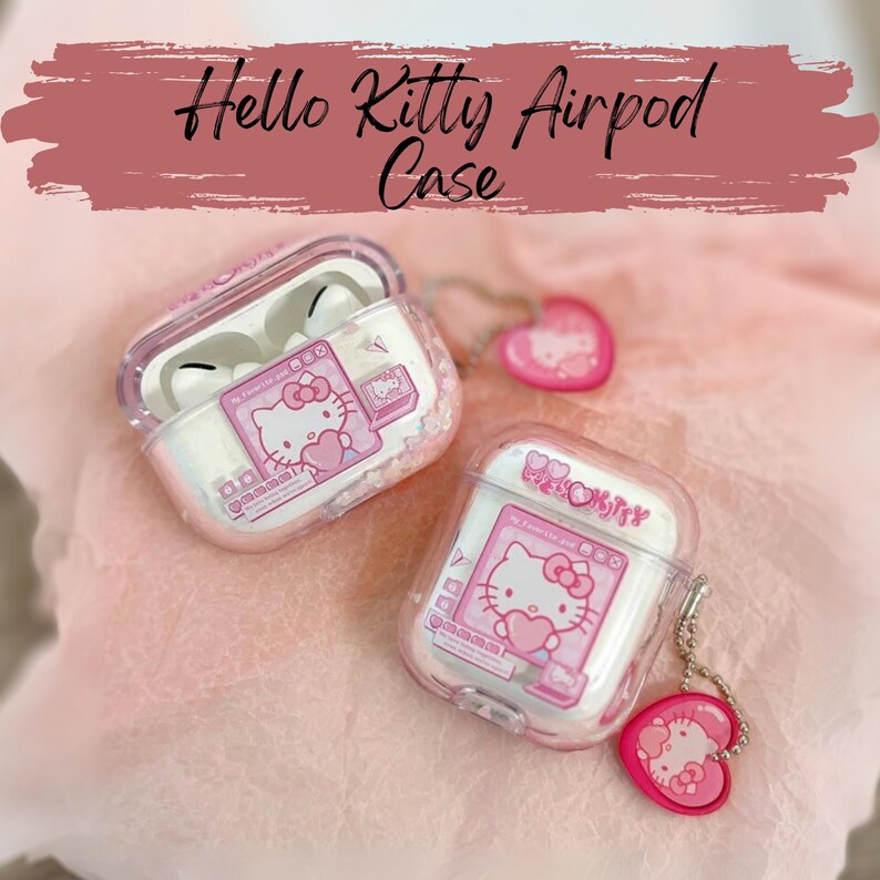 Hello Kitty Airpods Case Cute Kawaii Airpods Casing Anime Sanrio