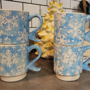 Snowflake winter mugs
