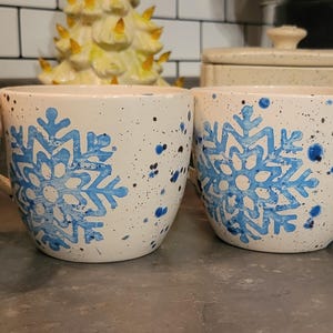 Snowflake winter mugs