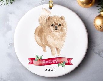 Pomeranian Ornament | Pomeranian Gifts | Pomeranian Christmas Ornament | Custom Dog Ornament | Dogs First Christmas Ornament, Pomeranian Mom