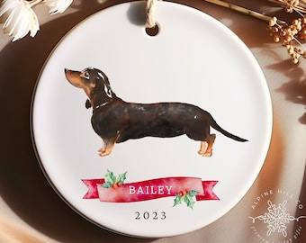 Dachshund Ornament | Dachshund Gifts | Dachshund Christmas Ornament | Custom Dog Ornament | Dogs First Christmas Ornament | Dachshund Mom