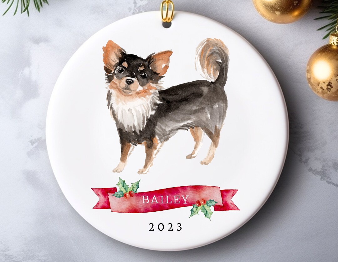 Long Hair Chihuahua Ornament Long Hair Chihuahua Giftslong Etsy