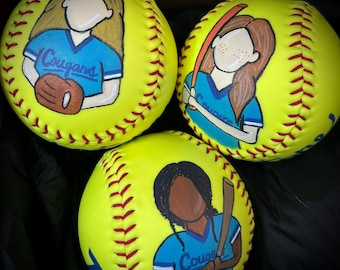 Personalized Hand-Painted Softball