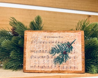 O' Christmas Tree Vintage Sheet Music Shelf Sitter