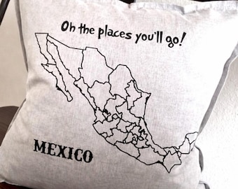 Travel Tracker Coloring Pillow Cover - Mexico
