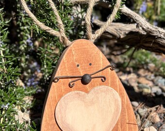 Rustic Wooden Bunny Shelf Sitter