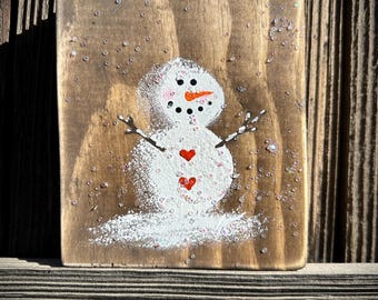 Love Never Melts - Snowman Shelf Sitter (Hand Painted)