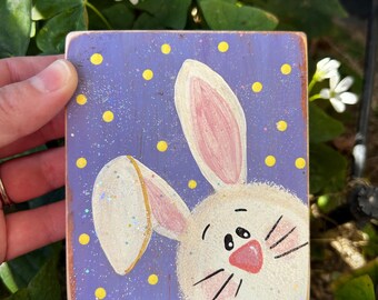 Peek-a-boo Spring Bunny Shelf Sitter
