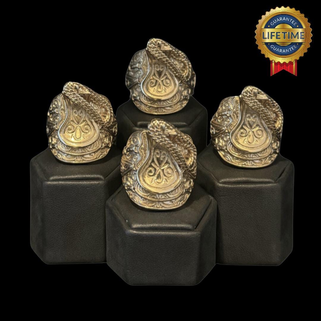 Anello Saddle In Acciaio Inossidabile Placcato Oro | Kevlar Jewellery