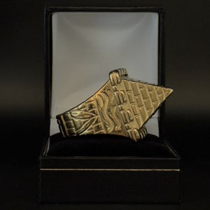 Premium Water-proof Heavy Gold 9ct GF Pyramid Castle Ring Bild 1