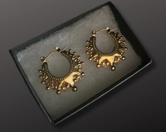 9ct Gold Filled Creole Earrings Womens Gold Plated Jewellery