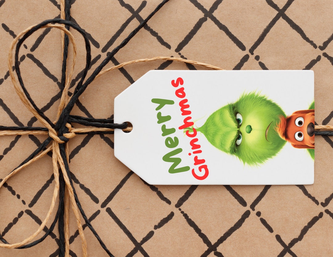 Editable Merry Grinchmas Christmas Tags - Etsy