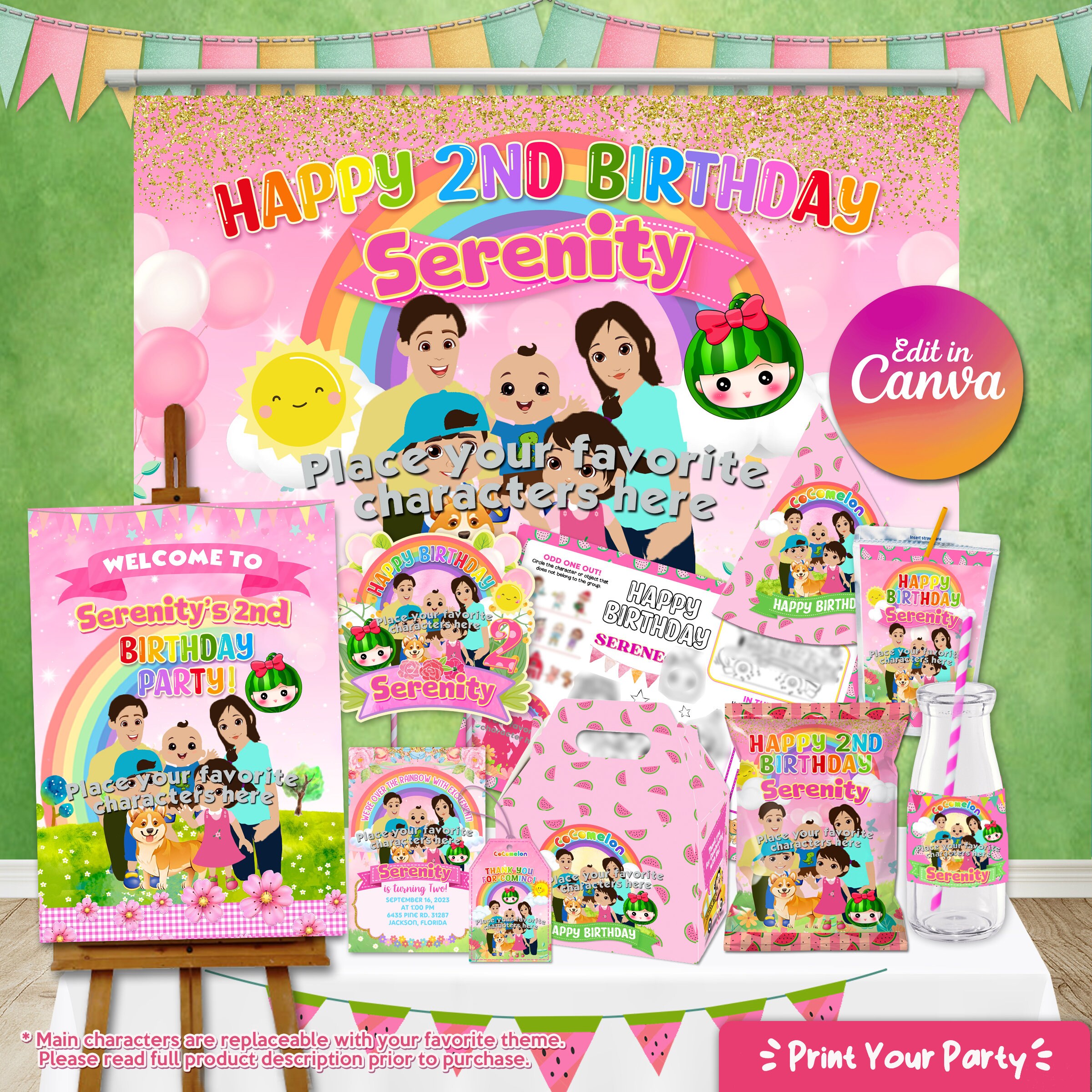 25+ Cocomelon Birthday Theme Backdrop