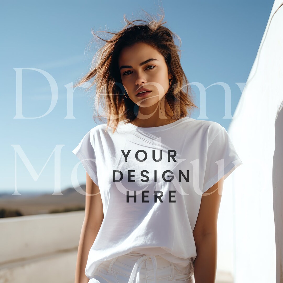 White T Shirt Mockup White Bella Canvas 3001 Tshirt Mockup Etsy