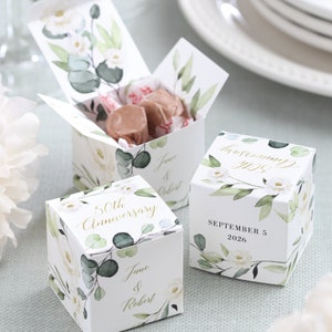 Personalized Favor Boxes 50th Wedding Anniversary 50th Anniversary Party Favor Gifts Golden Anniversary Treats Thank You Gift for Guest