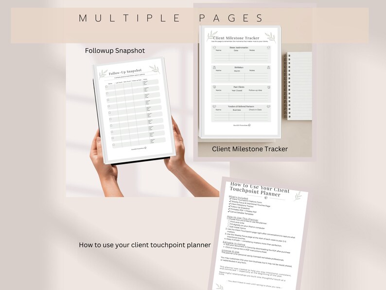 Client Touchpoint Planner for Realtors | SOI Follow up Tracker | Real ...