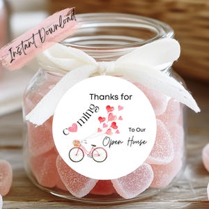 Valentine Open House | Realtor Marketing Circle Tags | Editable & Print-Ready | Digital Download | Snack Tag or Label