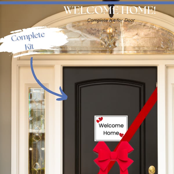 Happy Closing Day, Home Closing Gift, House Warming, Buyers, Real Estate Marketing, Door Sign, Ribbon, Bow, Welcome, Welcome Home