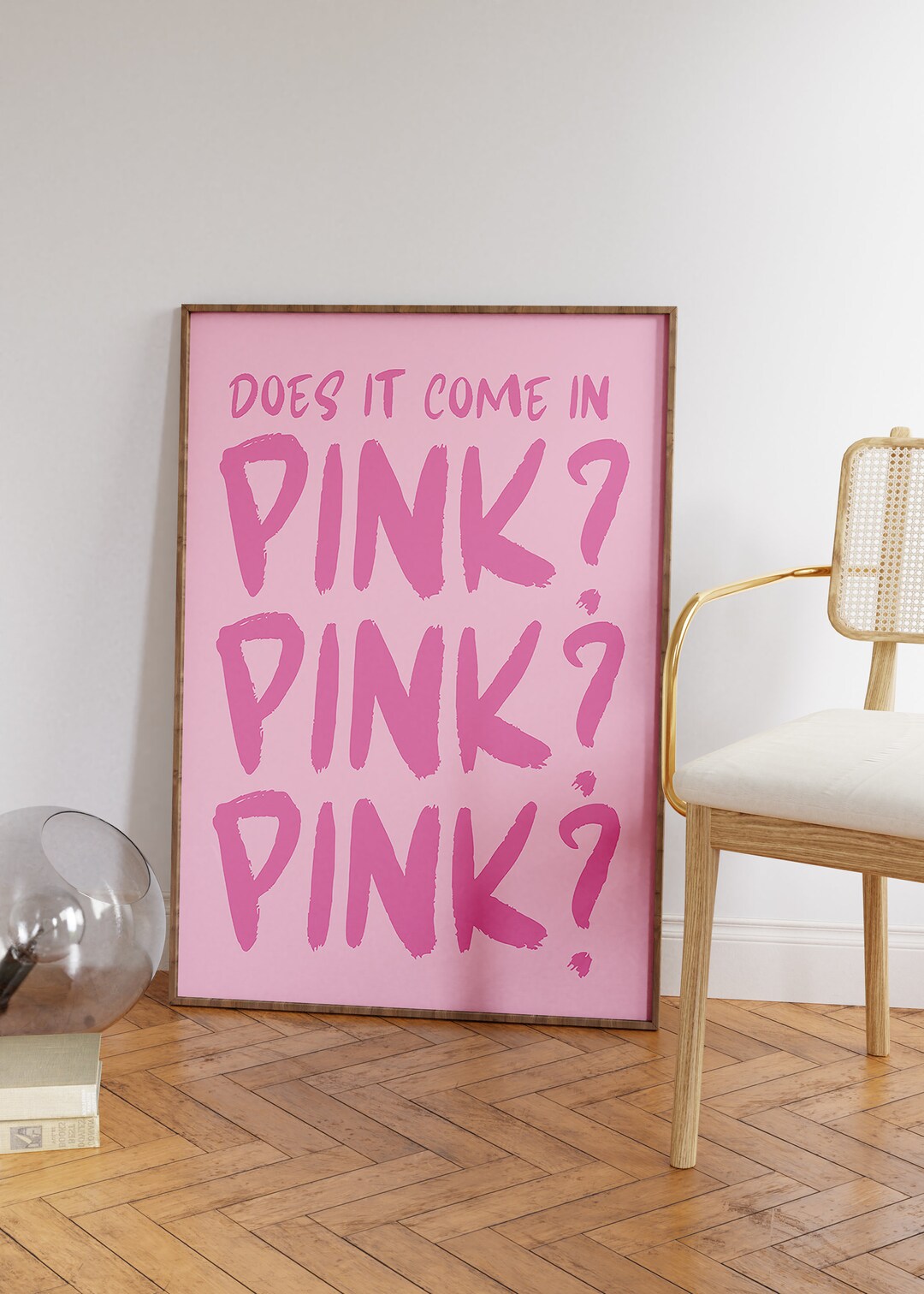 Does It Come in Pink Print, Hot Pink Wall Art, Hot Pink Poster, Pink