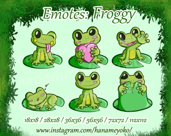 Emote de Discord de Twitch de una pequeña ranita kawaii para transmisión