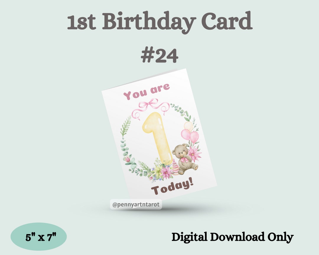 5x7 Happy First Birthday Card Printable - Il 1080xN.5628677809 Czvz 