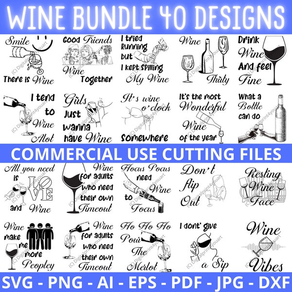 Funny SVG Sayings, Wine Design Svg Png, Wine Bundle, Wine Gift Bag SVG, Tumbler Decal, Tote Bag Bundle, Wedding Cocktail, Wine Quote Coaster