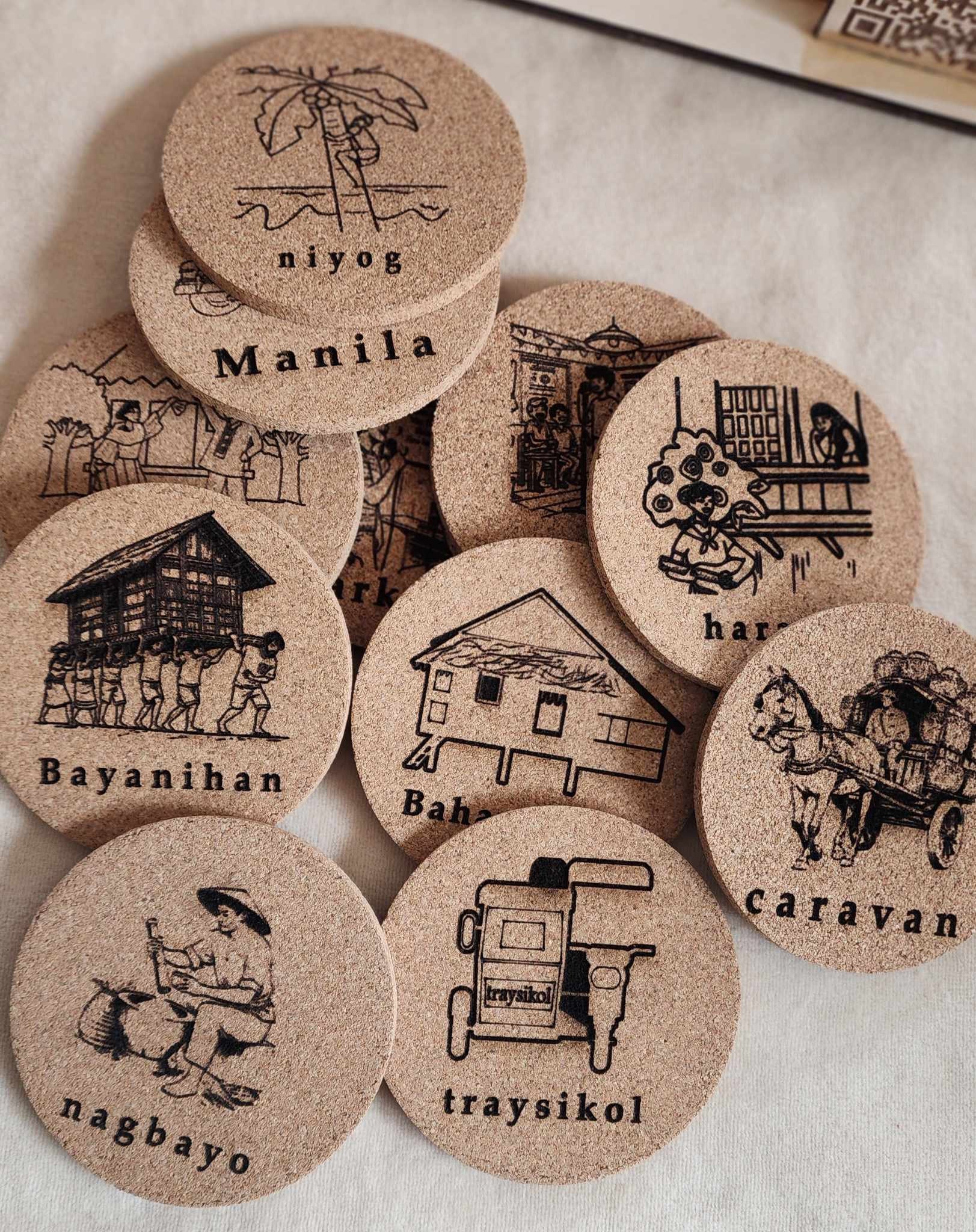 Filipiniana Cork Coasters Filipino Coaster Karaoke Coaster Coaster Set Laser Engraved Cork