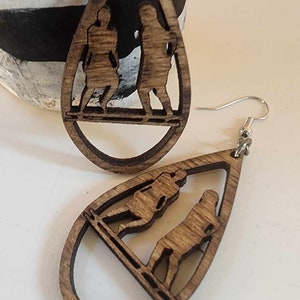 Filipiniana Earrings Filipino-Inspired Tinikling Dance Earrings - Dark Walnut Tear Drops Gifts for her Filipina