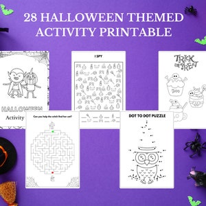 Halloween Themed Activity, Halloween Kids Printables, Printable Activity Download, Printable Activity Bundle, Coloring Pages, Colouring Book