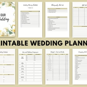 Druckbares Hochzeitsplaner-Buch, Hochzeits-Checkliste, Hochzeitsplaner, Hochzeitsplanung Booklet, Hochzeits-Chipps, Event-Planung, Sitzplan