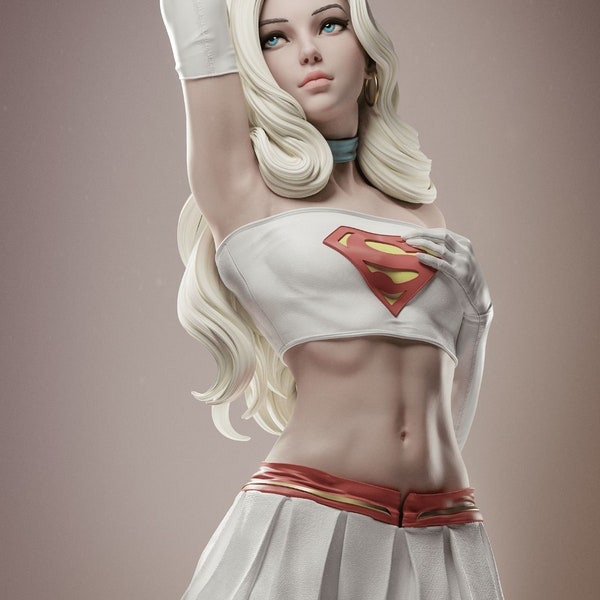 Supergirl stampa 3d statua marvel modello stl dc comic hero modello in miniatura kit file digitale.