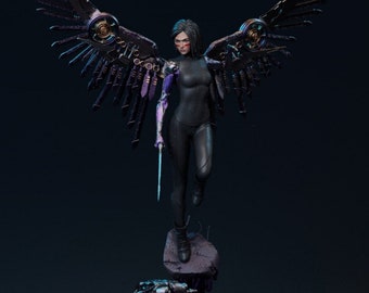 ALITA BATTLE ANGEL cyborg girl 3d print statue manga stl model dc comic hero miniature model kit digital file.