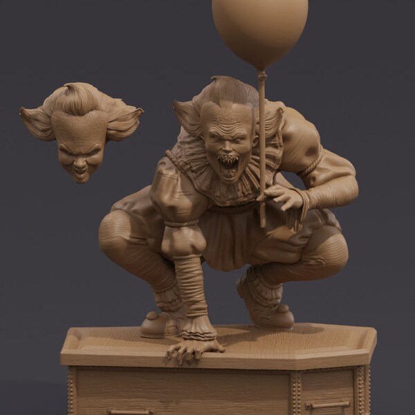 PENNYWISE CLOWN 3d print statue marvel stl model dc comic hero miniature model kit digital file.