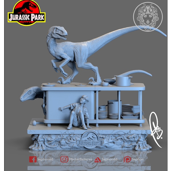 Jurassic Park 3d print statue marvel stl model dc comic hero miniature model kit digital file.