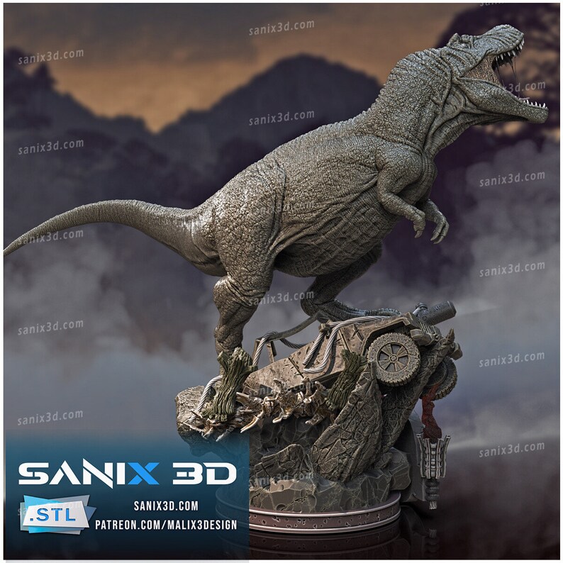 Jurassic Park Resin Miniature Model Kit Movie Statue Unpainted 110mm Etsy
