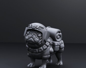 WAR PUG DOG resin miniature for tabletop wargaming hammer sci-fi 20mm