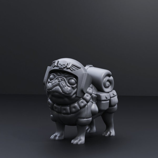 WAR PUG DOG résine miniature pour table wargaming marteau science-fiction 20mm