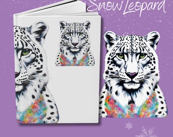 Snow Leopard Hardcover Matte Journal, Matte Zen Escape, Perfekt für reflektierendes Schreiben, ideales Geschenk für die freigeistige Hippie-Seele