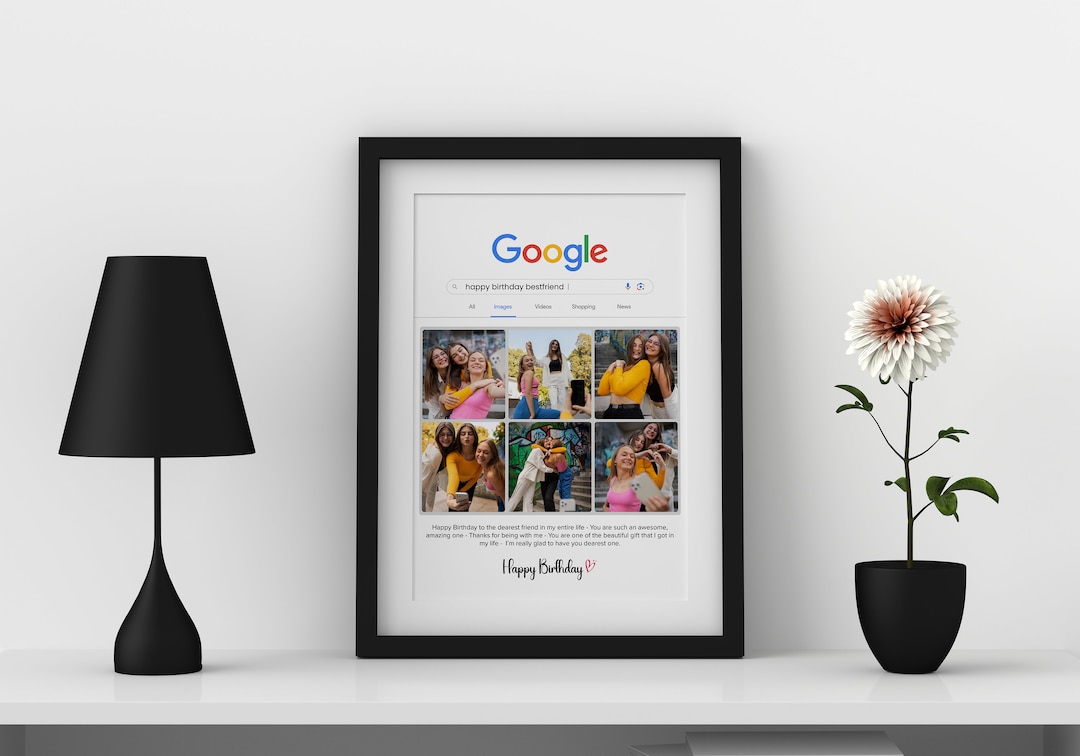 Google Photo Frame Customized Photo Frame Birthday Gift Etsy