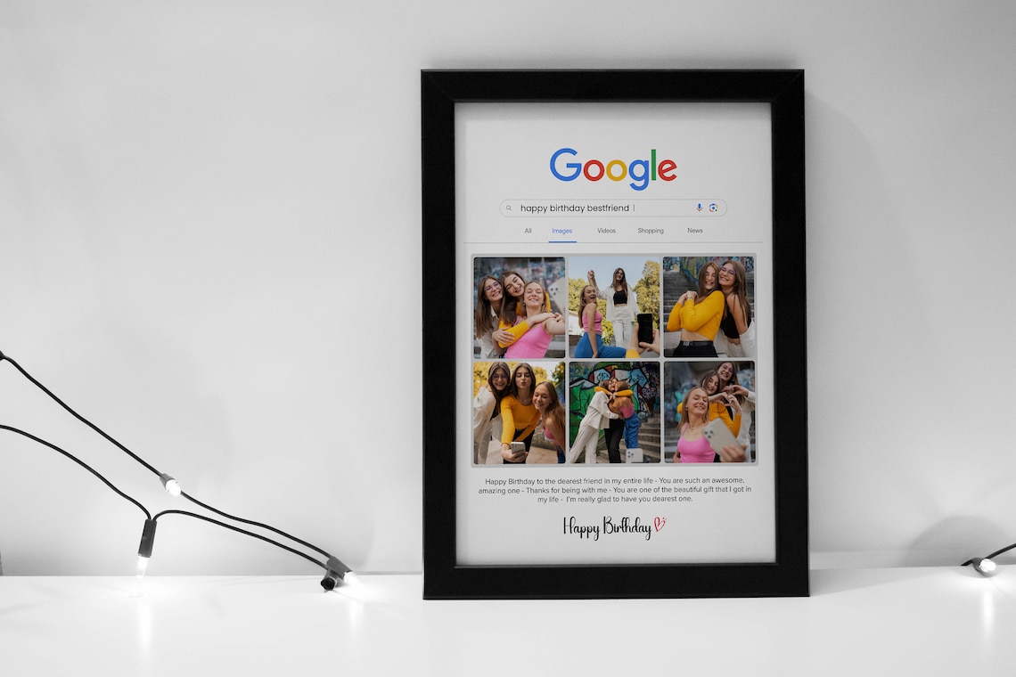 Google Photo Frame Customized Photo Frame Birthday Gift Etsy