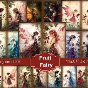 Fruit Fairy Junk Journal Kit: Vintage Fantasy Collage (Digital Download)