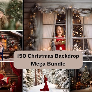150+ Christmas Digital Backdrops: Holiday Photography Mega Bundle (JPG)