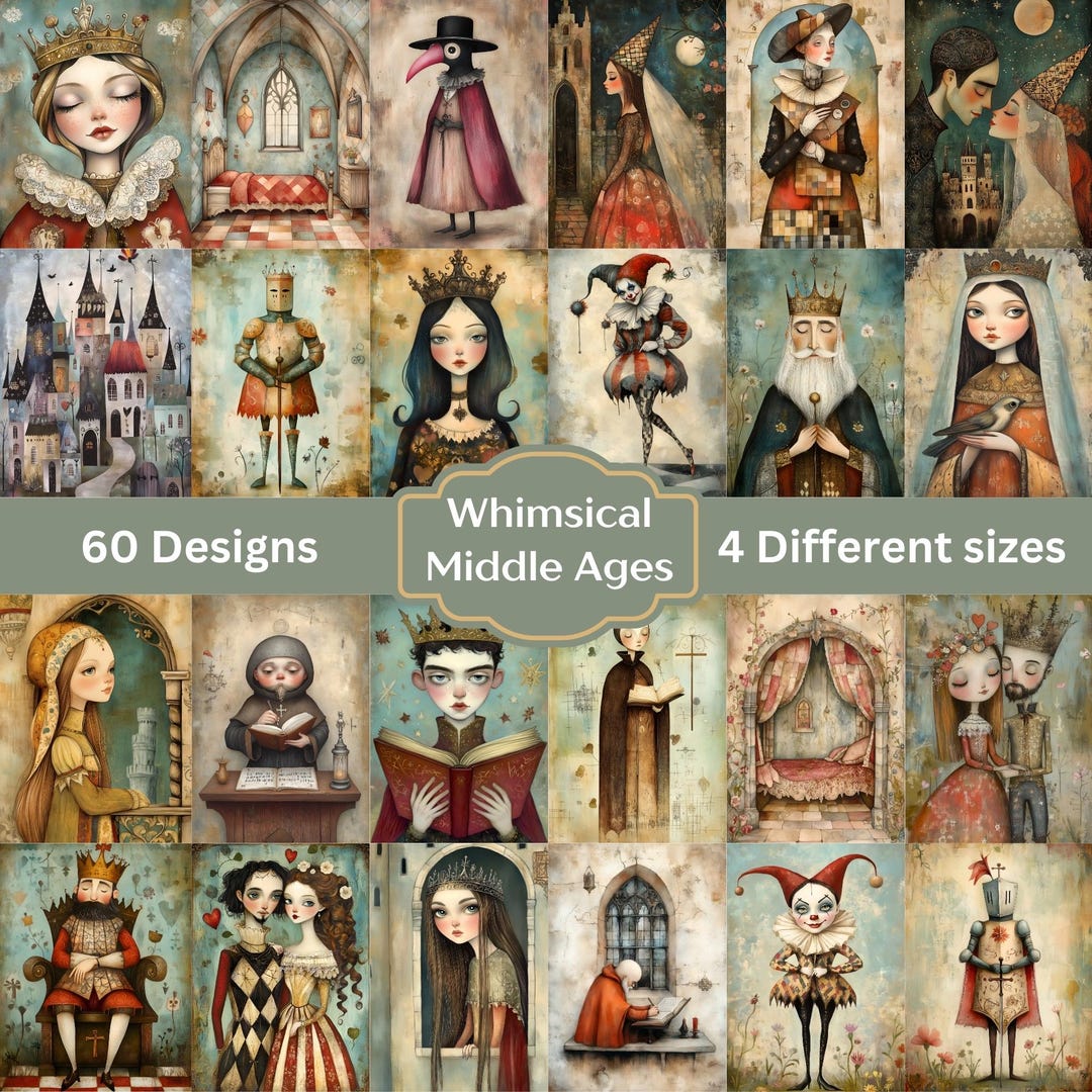 Whimsical Medieval Digital Designs: Junk Journal Kit (PDF) - Etsy