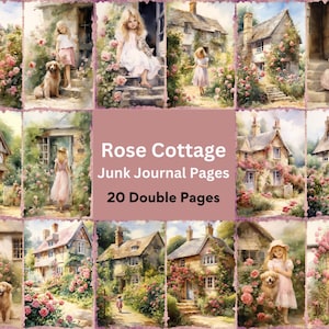 English Rose Cottage Junk Journal Pages: Vintage Summer Scrapbook (Digital Download)