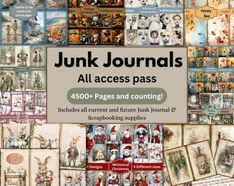 Lifetime Junk Journals All Access Pass: Whole Shop Junk Journal & Scrapbooking pintables (Digital Download)