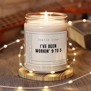 9 to 5 Soy Candle: Funny Dolly Parton Gift for Music Lover