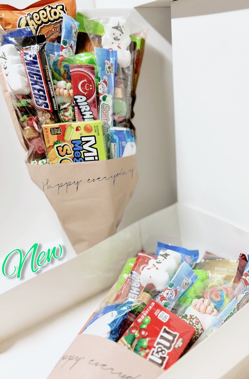 Large Christmas Candy Kabob/treat Gift Bouquet W/ Gift Box fast