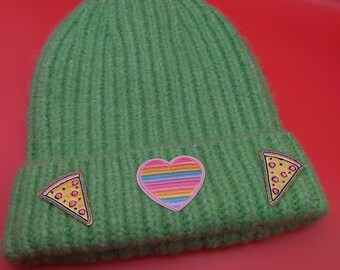 Pastel Pizza Love Beanie