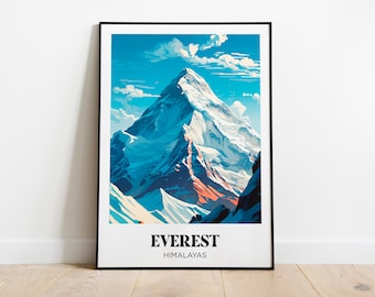Poster di viaggio - Poster di viaggio: Everest, Himalaya / Everest, Himalaya - Decorazione murale